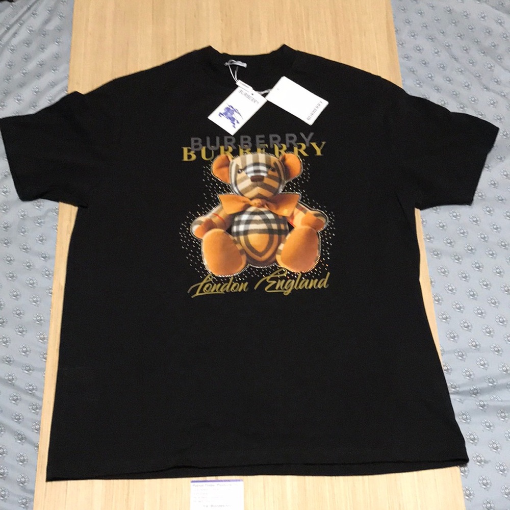 Burberry Black Teddy Bear Logo T-Shirt XL